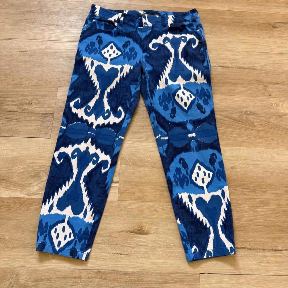 Polo Golf Ralph Lauren Women's Size 6 Golf Pants Blue and White Pattern Slim Fit